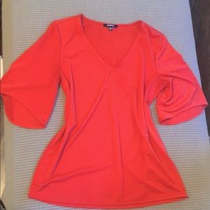 Premise Coral Bell-Sleeve Blouse, Size S